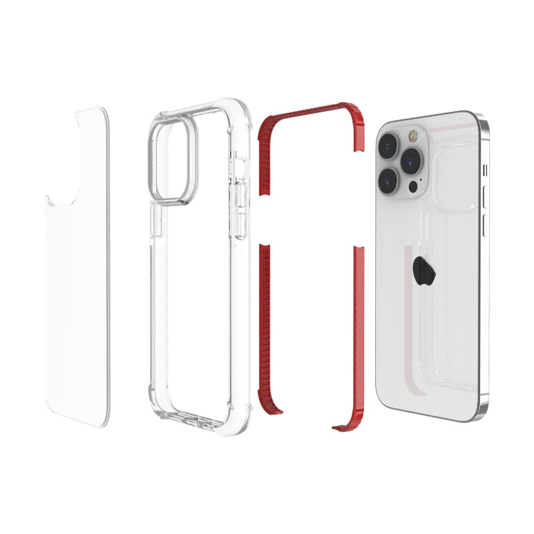 For iPhone 15 Pro Four-corner Shockproof TPU Hybrid Acrylic Phone Case(Red) - HoMEdemic™ 
