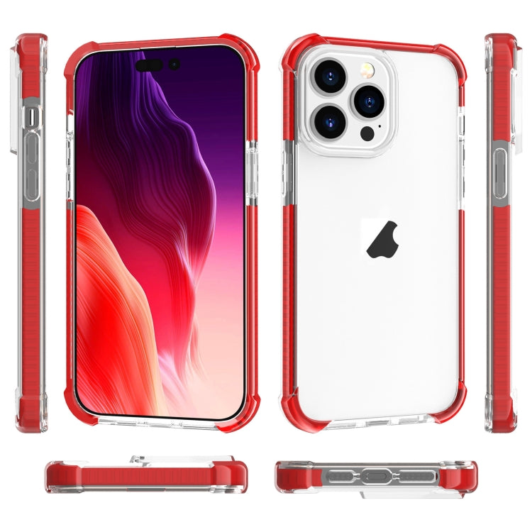 For iPhone 15 Pro Four-corner Shockproof TPU Hybrid Acrylic Phone Case(Red) - HoMEdemic™ 