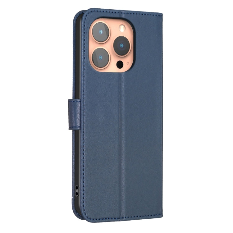 For iPhone 15 Pro Four-leaf Embossed Leather Phone Case(Blue) - HoMEdemic™ 