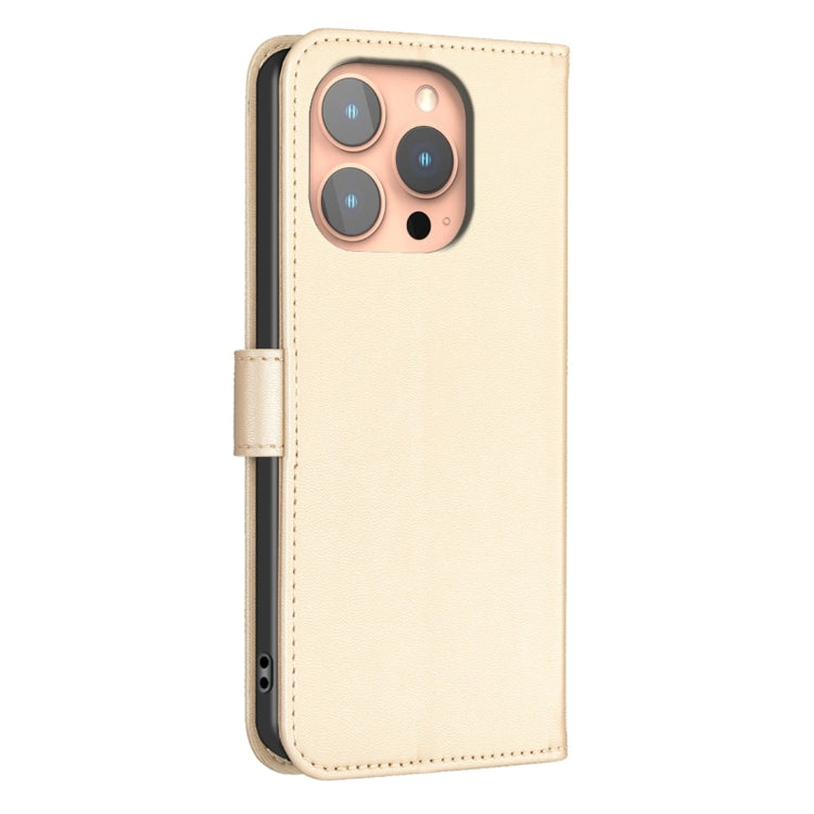 For iPhone 15 Pro Four-leaf Embossed Leather Phone Case(Gold) - HoMEdemic™ 