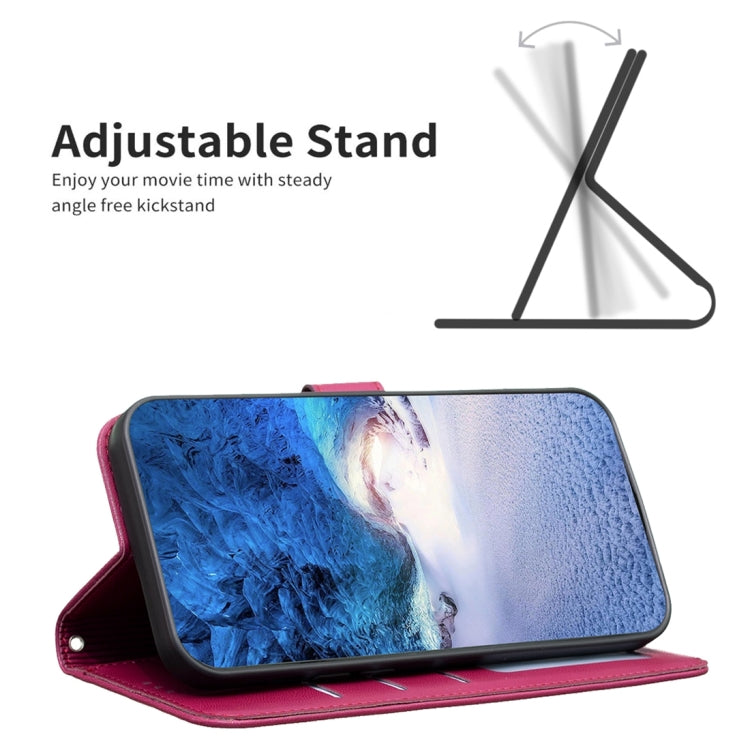 For iPhone 15 Pro Four-leaf Embossed Leather Phone Case(Rose Red) - HoMEdemic™ 