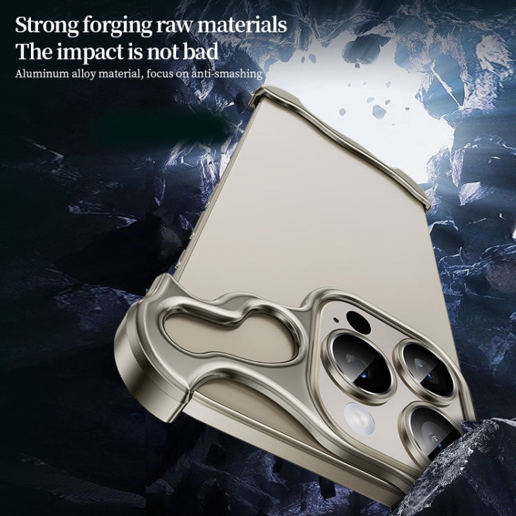 For iPhone 15 Pro Frameless Metal Corner Pad Phone Case with Lens Film(White) - HoMEdemic™ 