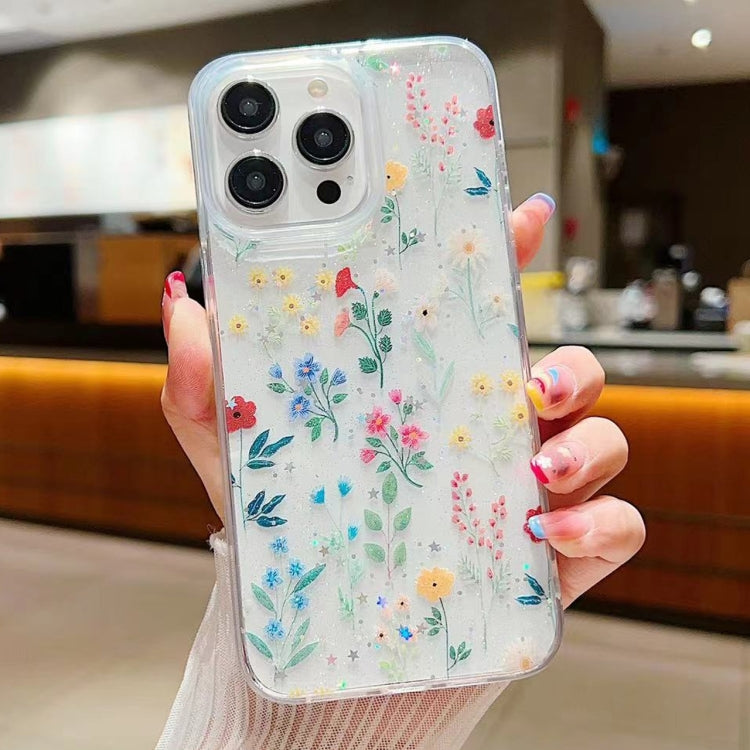 For iPhone 15 Pro Fresh Small Floral Epoxy TPU Phone Case(D04 Colorful Floral) - HoMEdemic™ 