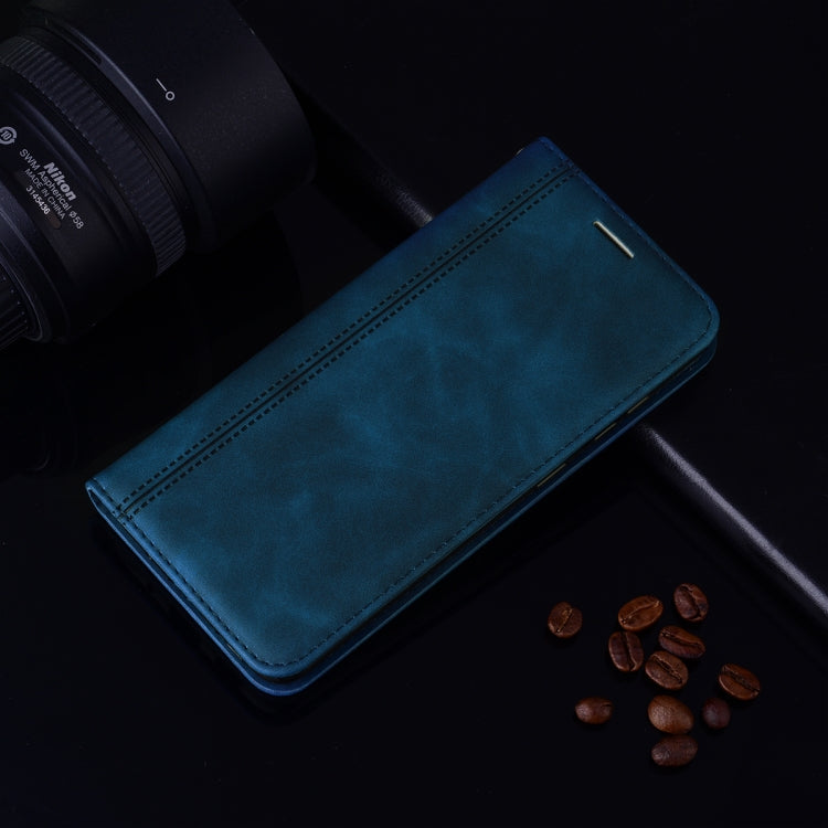 For iPhone 15 Pro Frosted Business Magnetic Horizontal Flip PU Phone Case(Blue) - HoMEdemic™ 