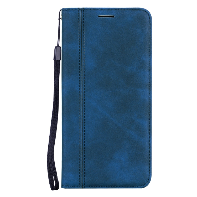 For iPhone 15 Pro Frosted Business Magnetic Horizontal Flip PU Phone Case(Blue) - HoMEdemic™ 
