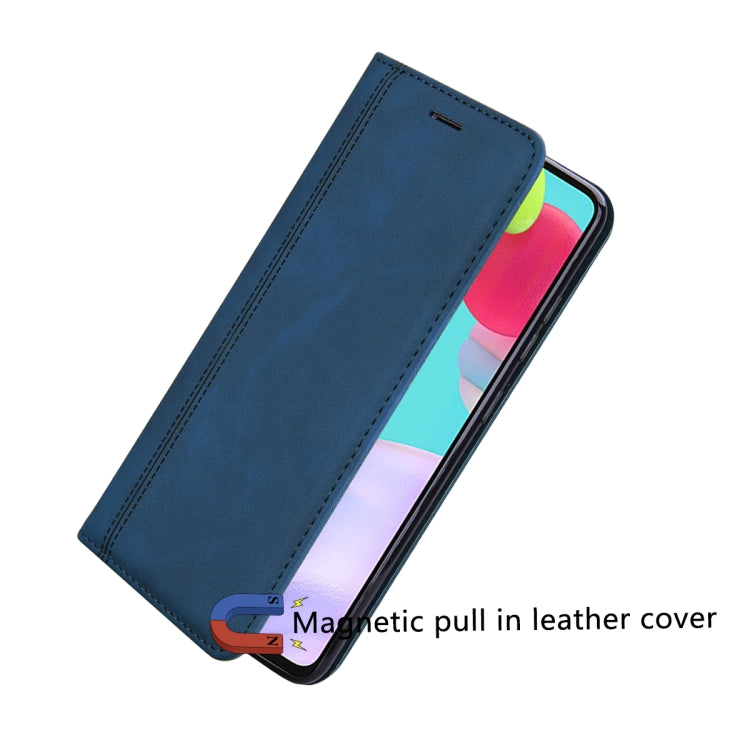 For iPhone 15 Pro Frosted Business Magnetic Horizontal Flip PU Phone Case(Blue) - HoMEdemic™ 