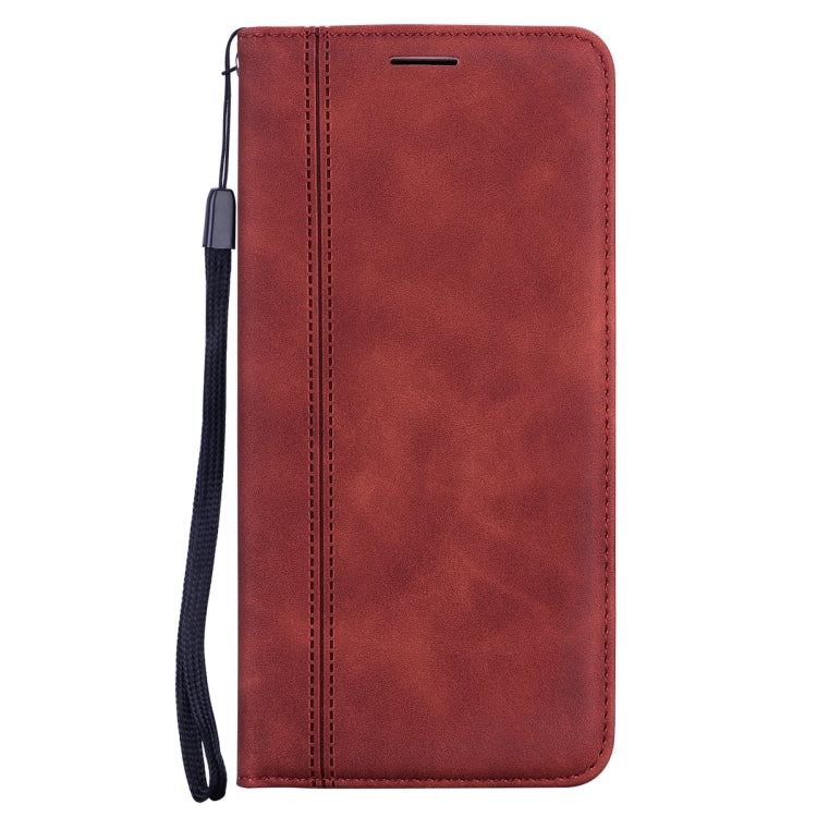 For iPhone 15 Pro Frosted Business Magnetic Horizontal Flip PU Phone Case(Brown) - HoMEdemic™ 