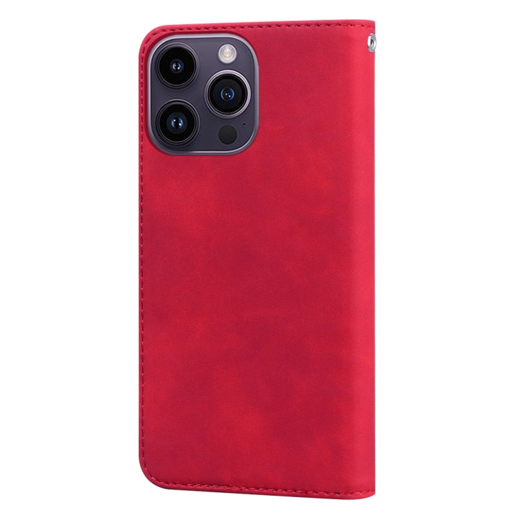For iPhone 15 Pro Frosted Business Magnetic Horizontal Flip PU Phone Case(Red) - HoMEdemic™ 