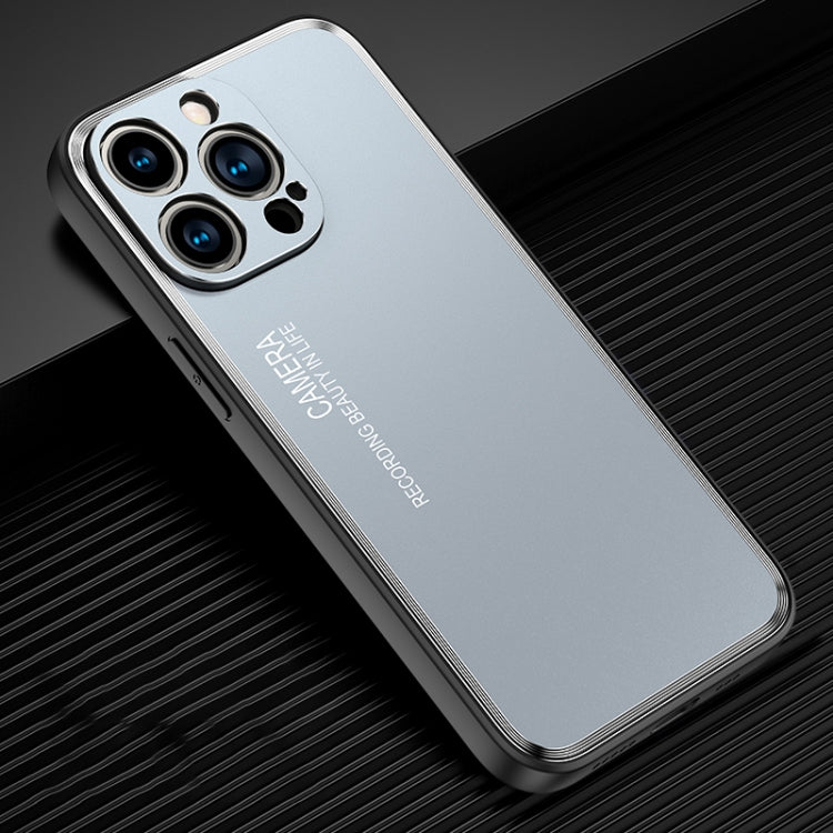 For iPhone 15 Pro Frosted Metal Phone Case(Blue) - HoMEdemic™ 