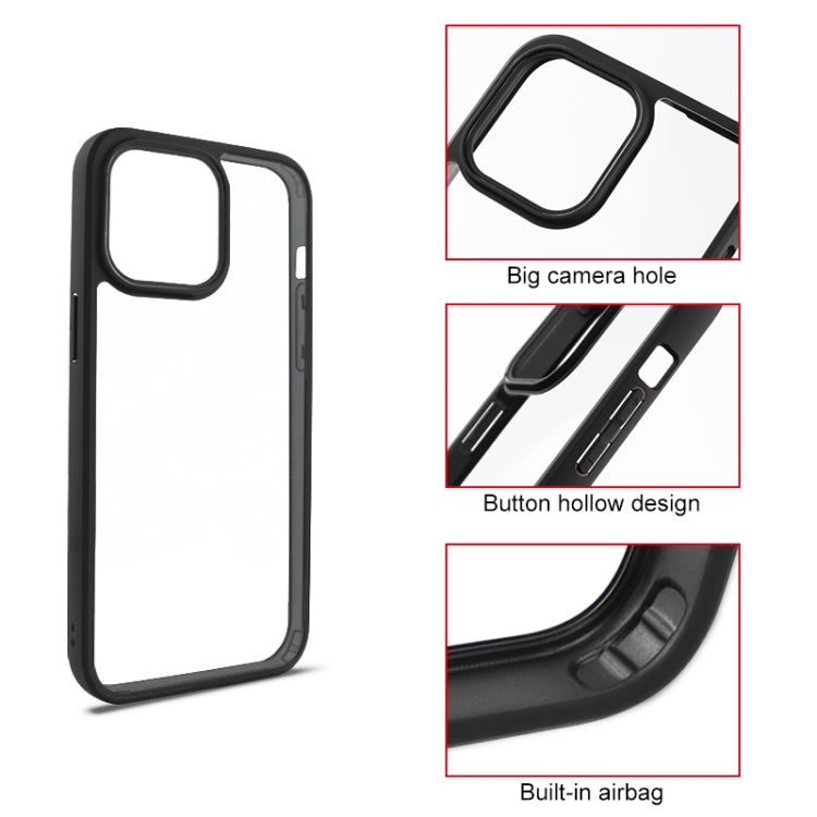 For iPhone 15 Pro Frosted TPU + Transparent PC Phone Case(Black) - HoMEdemic™ 