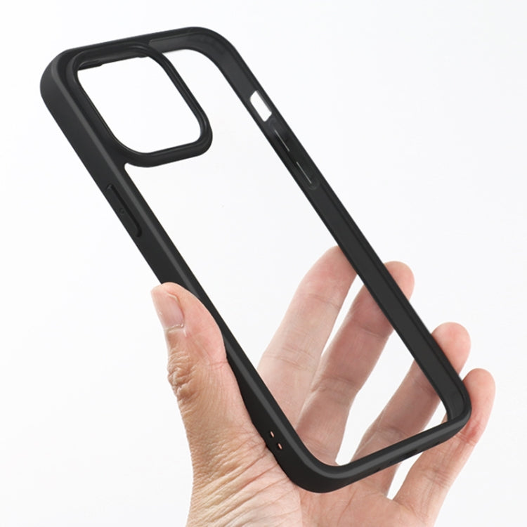 For iPhone 15 Pro Frosted TPU + Transparent PC Phone Case(Black) - HoMEdemic™ 