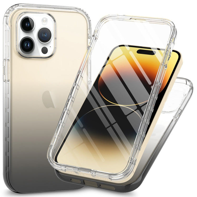 For iPhone 15 Pro Full Body Shockproof Clear Gradient Phone Case(Black) - HoMEdemic™ 