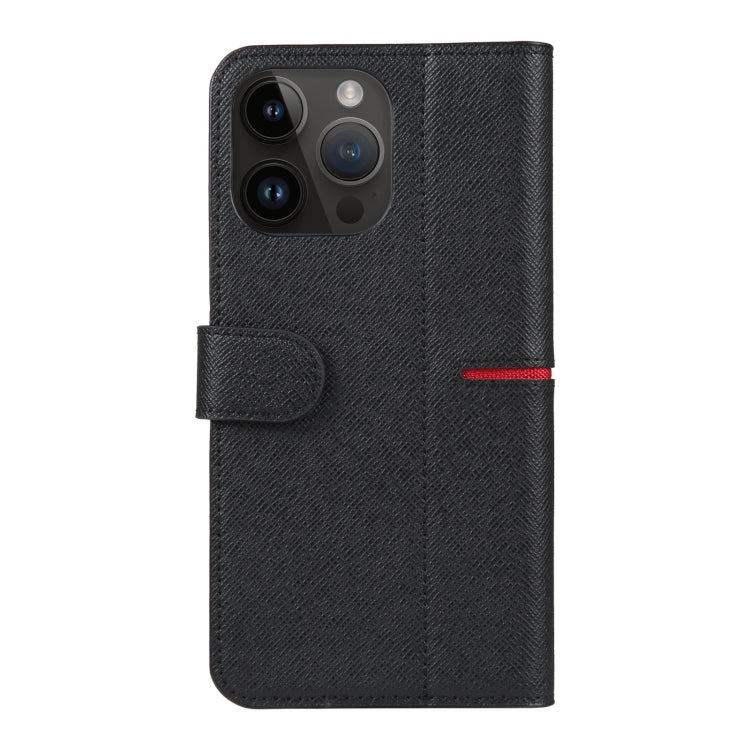 For iPhone 15 Pro GEBEI Top-grain Horizontal Flip Leather Phone Case(Black) - HoMEdemic™ 