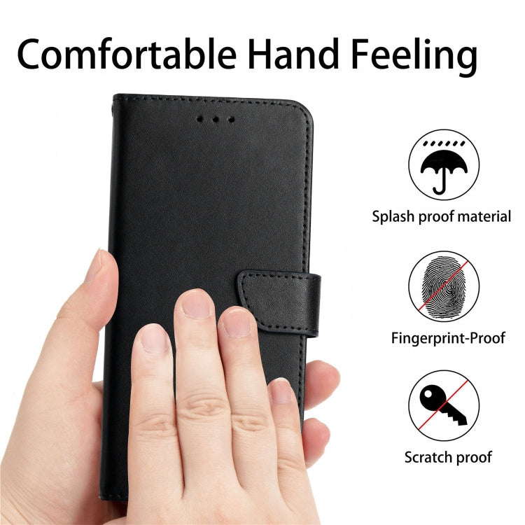 For iPhone 15 Pro Genuine Leather Fingerprint-proof Flip Phone Case(Black) - HoMEdemic™ 