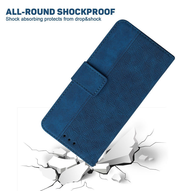 For iPhone 15 Pro Geometric Embossed Leather Phone Case(Blue) - HoMEdemic™ 