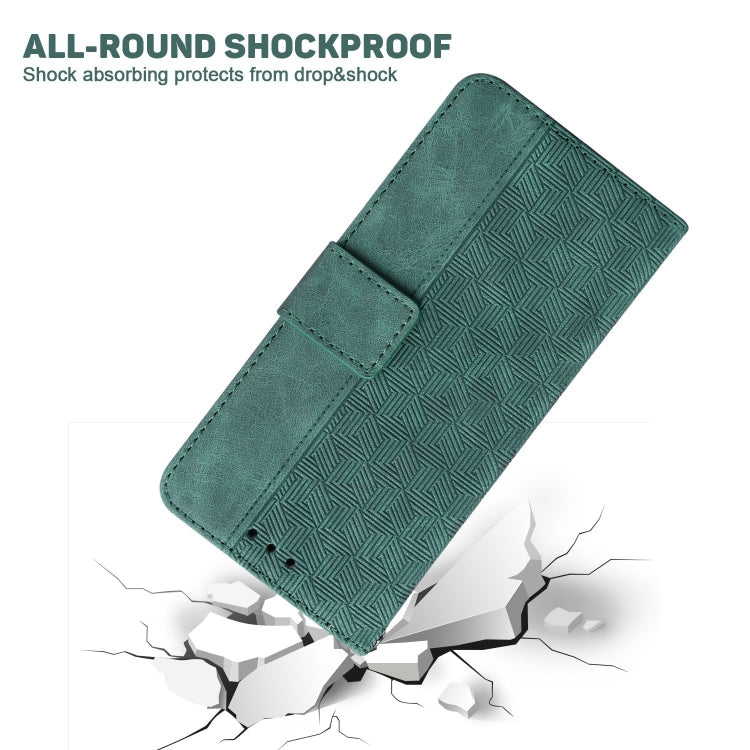 For iPhone 15 Pro Geometric Embossed Leather Phone Case(Green) - HoMEdemic™ 