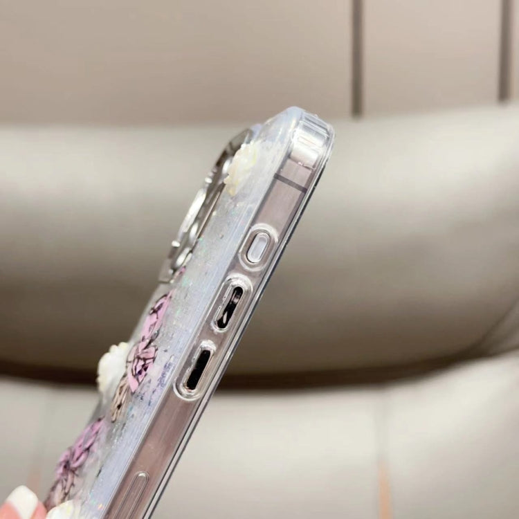 For iPhone 15 Pro Glitter 3D Butterfly TPU Phone Case(Pink) - HoMEdemic™ 