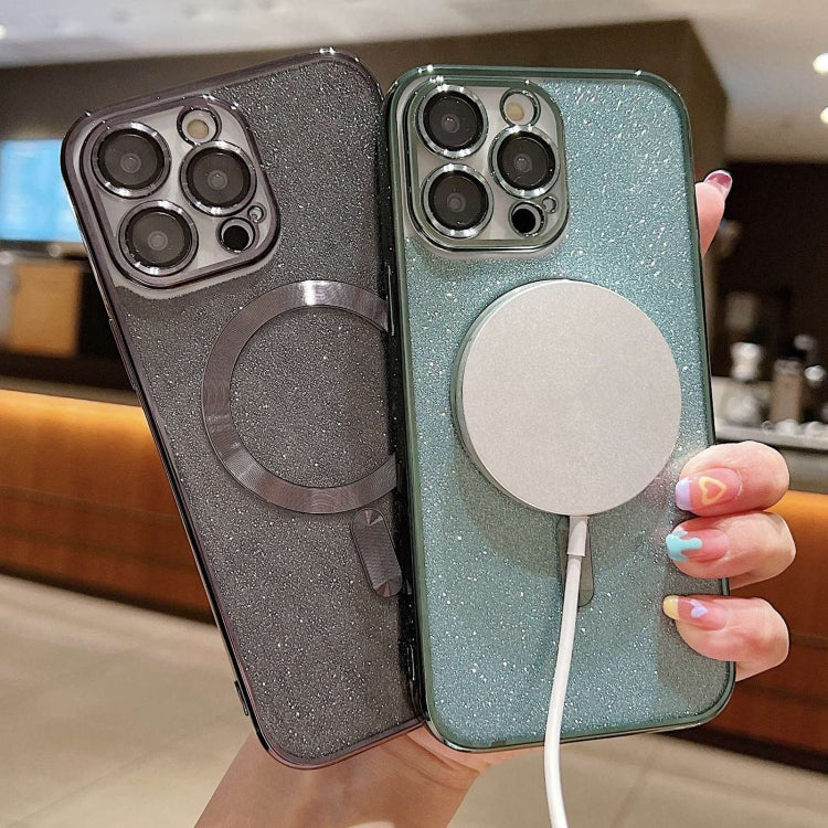 For iPhone 15 Pro Glitter Electroplating MagSafe TPU Phone Case(Green) - HoMEdemic™ 