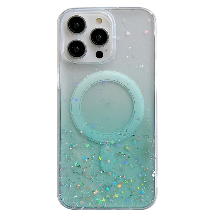 For iPhone 15 Pro Glitter MagSafe Hybrid Clear TPU Phone Case(Green) - HoMEdemic™ 