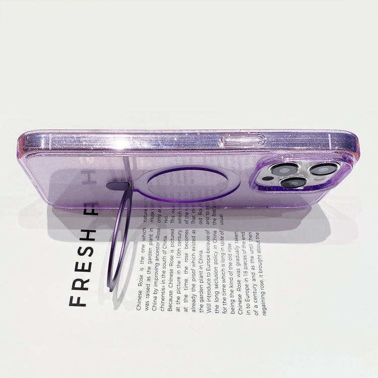 For iPhone 15 Pro Glitter MagSafe Magnetic Phone Case with Stand(Purple) - HoMEdemic™ 