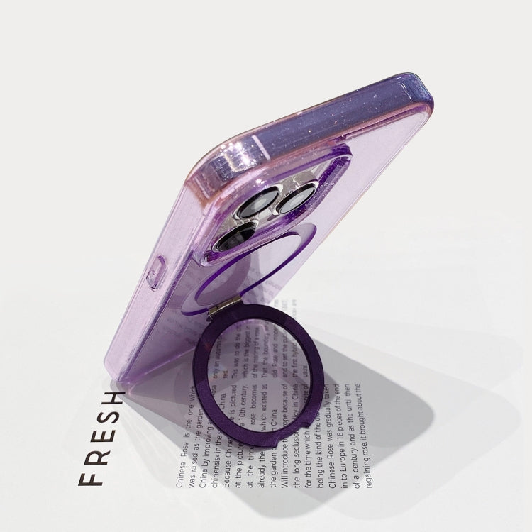 For iPhone 15 Pro Glitter MagSafe Magnetic Phone Case with Stand(Purple) - HoMEdemic™ 