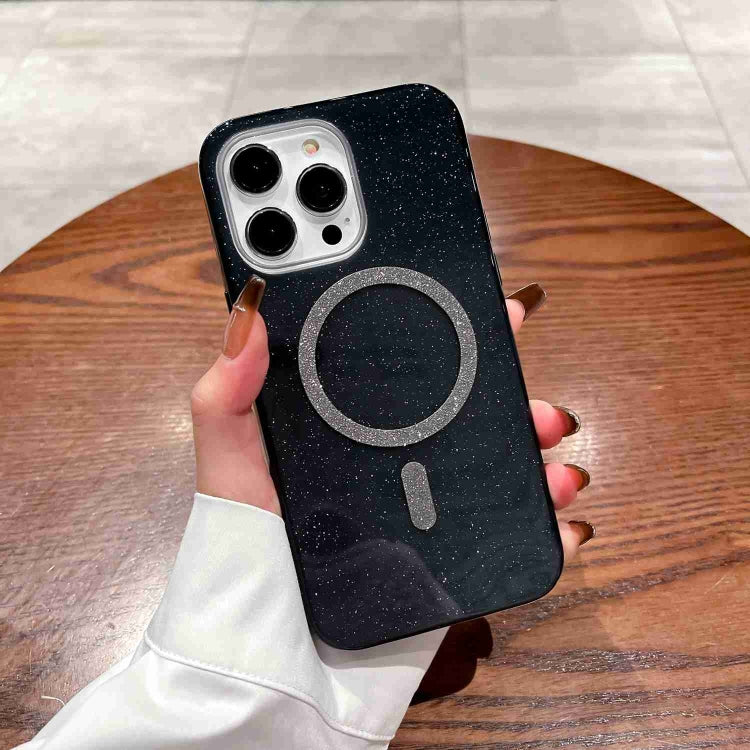 For iPhone 15 Pro Glitter MagSafe Magnetic TPU Phone Case(Black) - HoMEdemic™ 