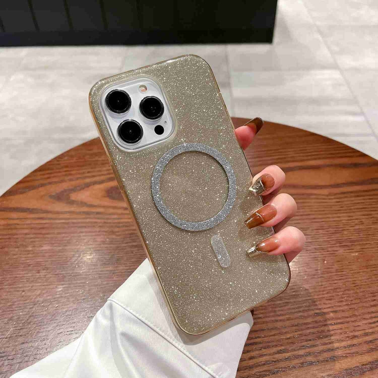 For iPhone 15 Pro Glitter MagSafe Magnetic TPU Phone Case(Gold) - HoMEdemic™ 