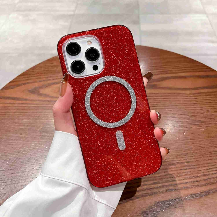 For iPhone 15 Pro Glitter MagSafe Magnetic TPU Phone Case(Red) - HoMEdemic™ 