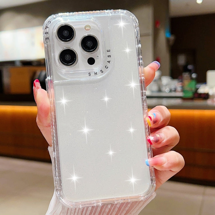 For iPhone 15 Pro Glitter Powder 3-in-1 TPU + PC Phone Case(Transparent) - HoMEdemic™ 