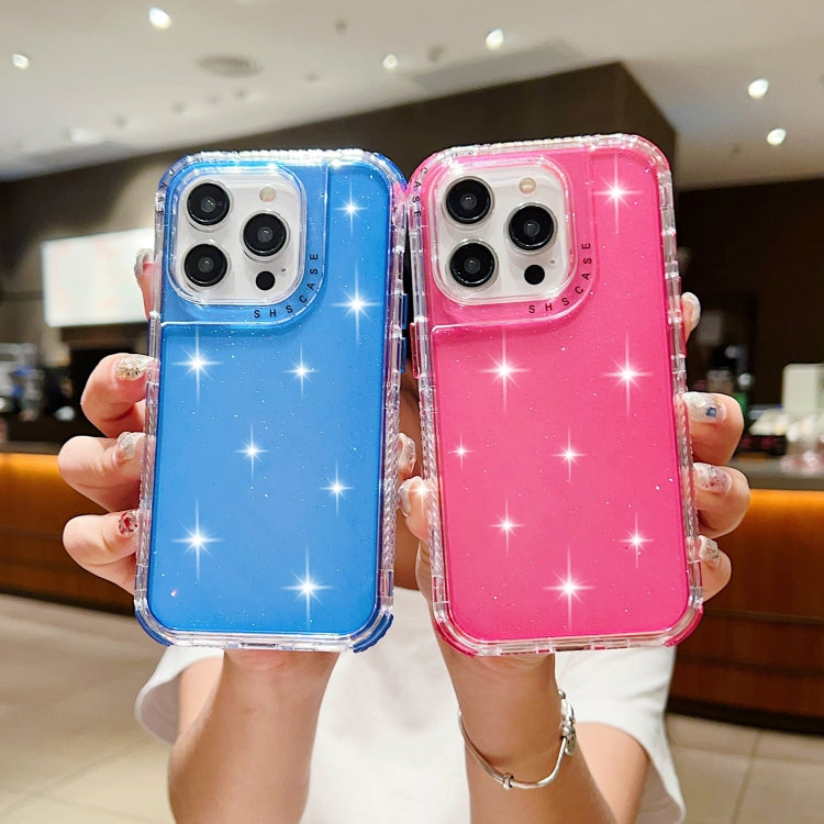 For iPhone 15 Pro Glitter Powder 3-in-1 TPU + PC Phone Case(Transparent) - HoMEdemic™ 