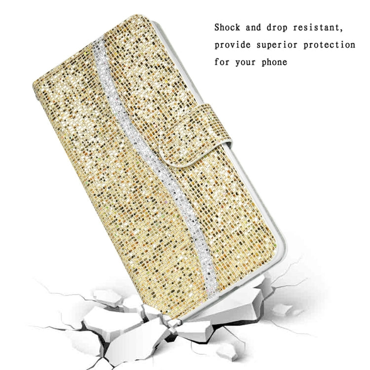 For iPhone 15 Pro Glitter Powder Filp Leather Phone Case(Gold) - HoMEdemic™ 