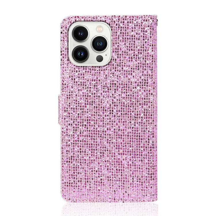 For iPhone 15 Pro Glitter Powder Filp Leather Phone Case(Pink) - HoMEdemic™ 