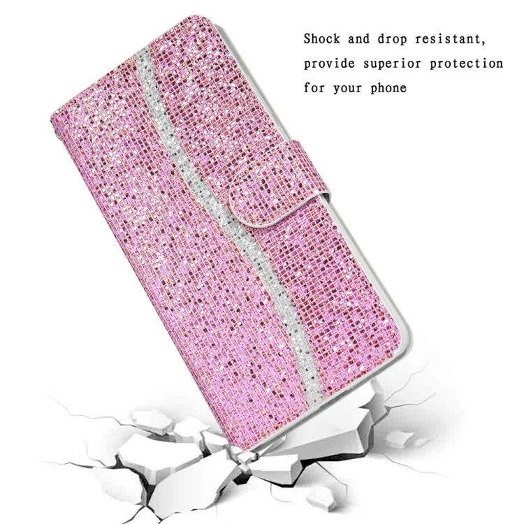 For iPhone 15 Pro Glitter Powder Filp Leather Phone Case(Pink) - HoMEdemic™ 