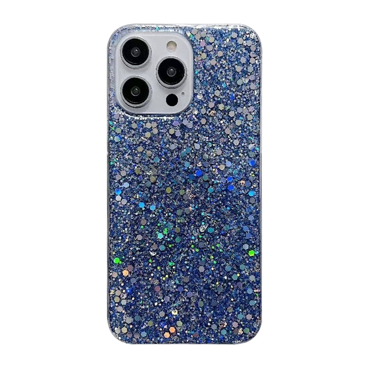 For iPhone 15 Pro Glitter Sequins Epoxy TPU Phone Case(Blue) - HoMEdemic™ 