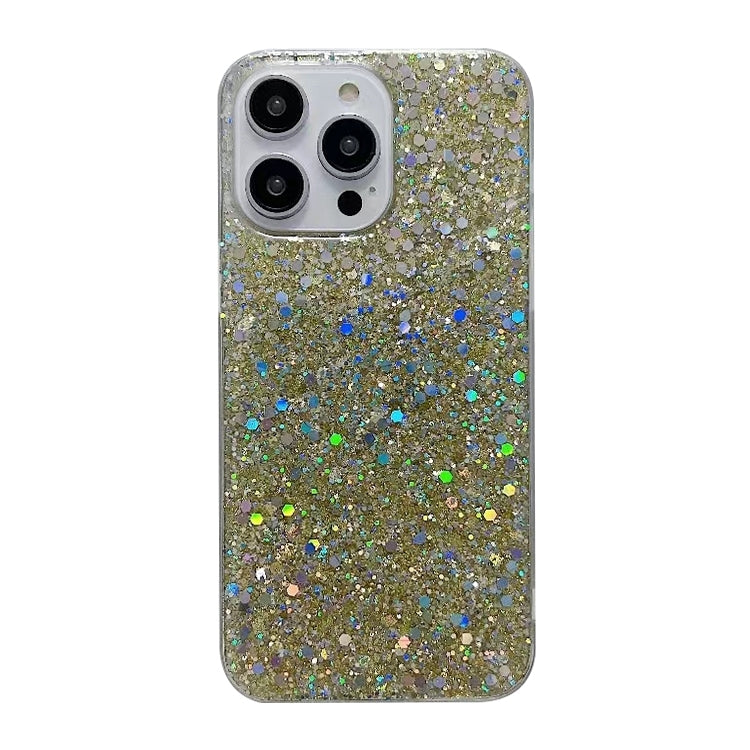 For iPhone 15 Pro Glitter Sequins Epoxy TPU Phone Case(Gold) - HoMEdemic™ 