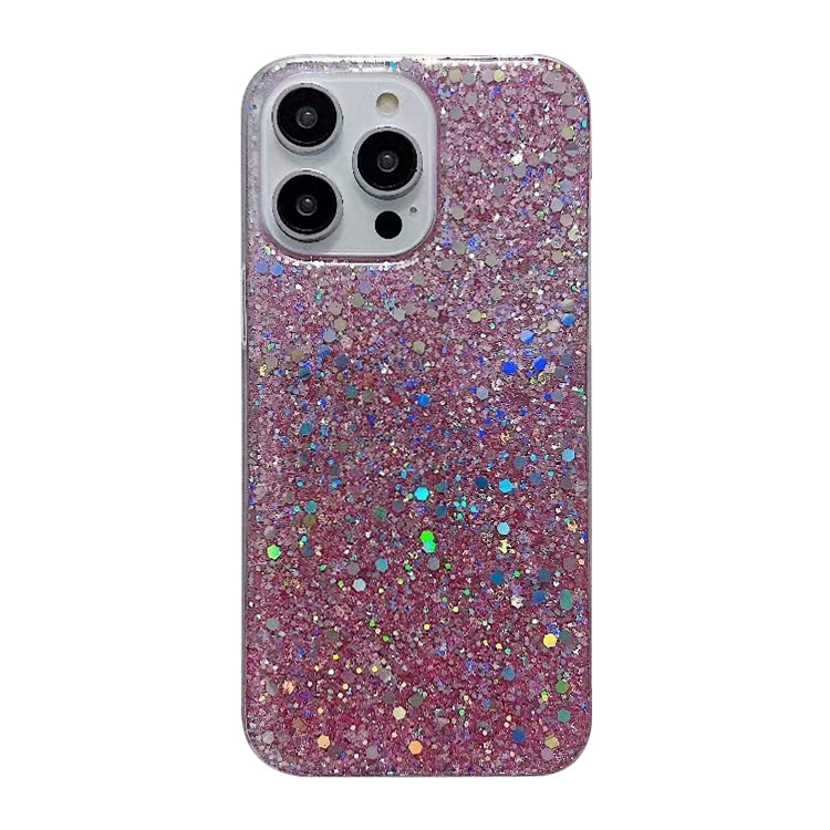 For iPhone 15 Pro Glitter Sequins Epoxy TPU Phone Case(Pink) - HoMEdemic™ 
