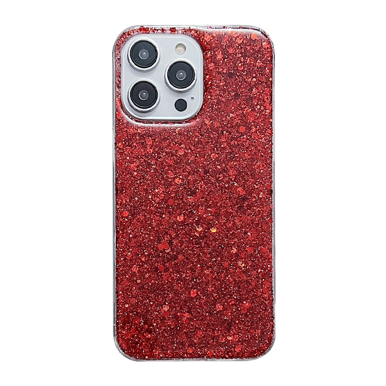 For iPhone 15 Pro Glitter Sequins Epoxy TPU Phone Case(Red) - HoMEdemic™ 