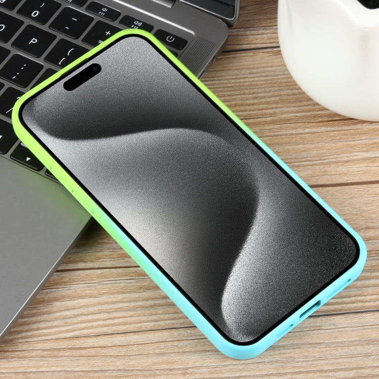 For iPhone 15 Pro Gradient Color Honeycomb Aromatherapy MagSafe Phone Case(Green Blue) - HoMEdemic™ 