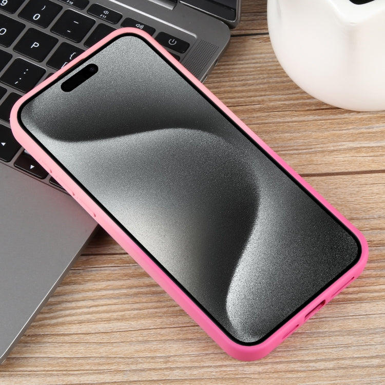 For iPhone 15 Pro Gradient Color Honeycomb Aromatherapy MagSafe Phone Case(Pink+Rose Red) - HoMEdemic™ 
