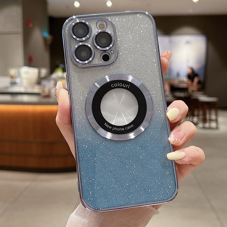 For iPhone 15 Pro Gradient Glitter Electroplating MagSafe TPU Phone Case(Blue) - HoMEdemic™ 