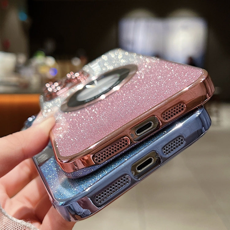 For iPhone 15 Pro Gradient Glitter Electroplating MagSafe TPU Phone Case(Purple) - HoMEdemic™ 