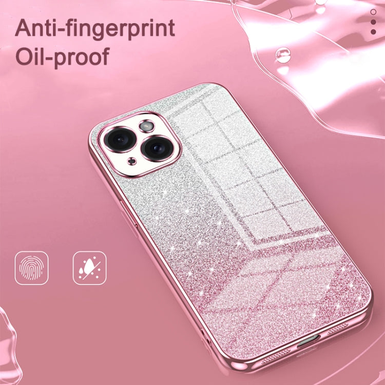 For iPhone 15 Pro Gradient Glitter Powder Electroplated Phone Case(Blue) - HoMEdemic™ 