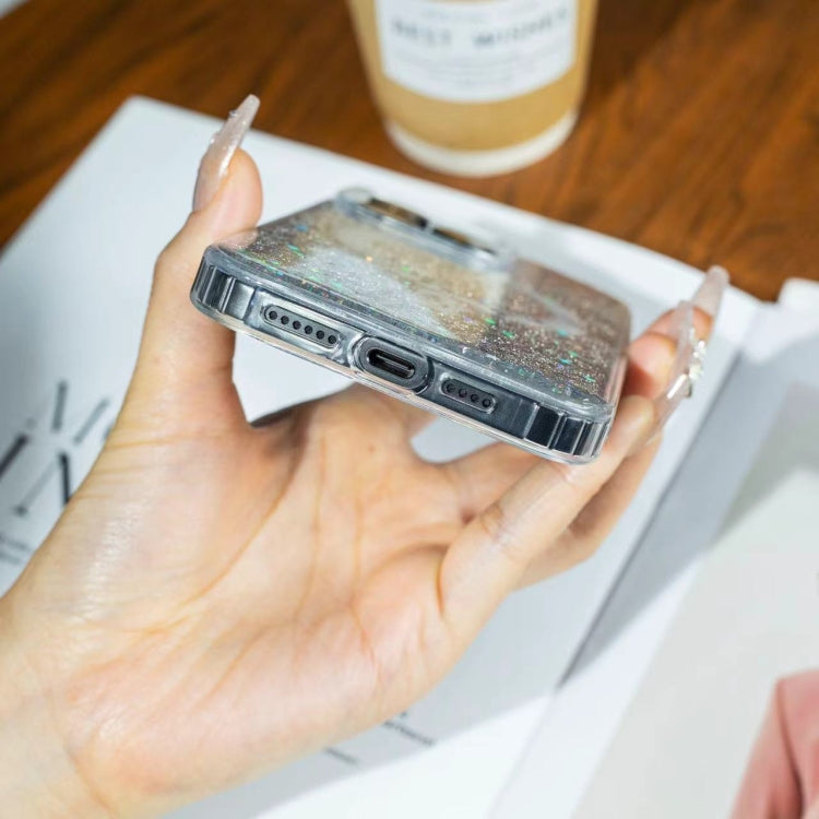 For iPhone 15 Pro Gradient Glitter Starry MagSafe Phone Case(Gradient Black) - HoMEdemic™ 