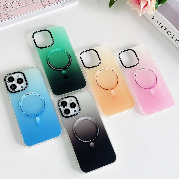 For iPhone 15 Pro Gradient IMD PC Hybrid TPU MagSafe Phone Case(Black) - HoMEdemic™ 