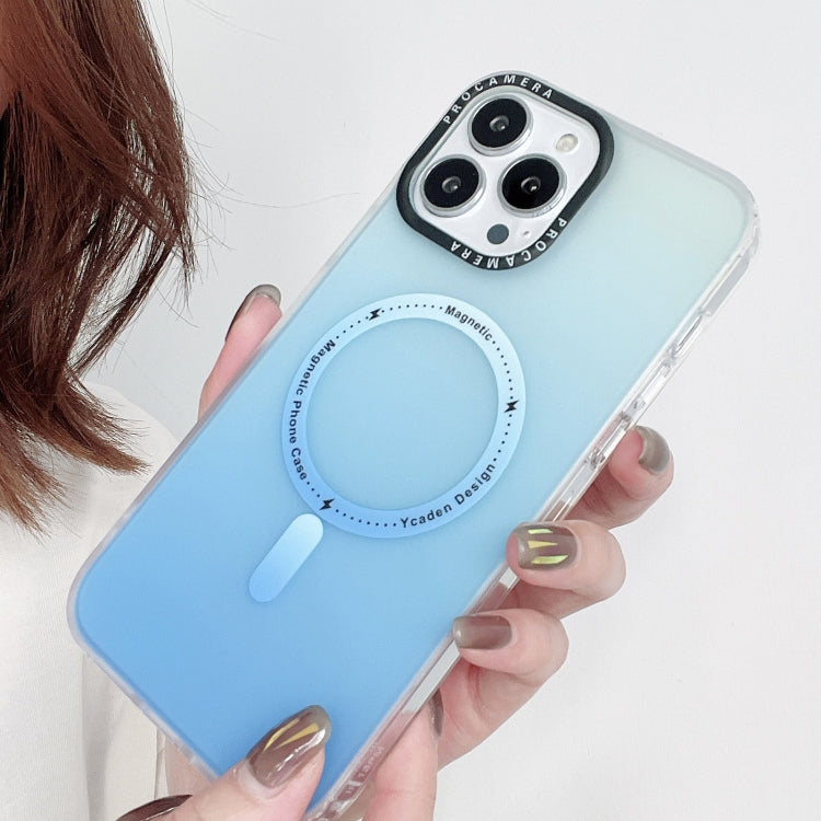 For iPhone 15 Pro Gradient IMD PC Hybrid TPU MagSafe Phone Case(Blue) - HoMEdemic™ 