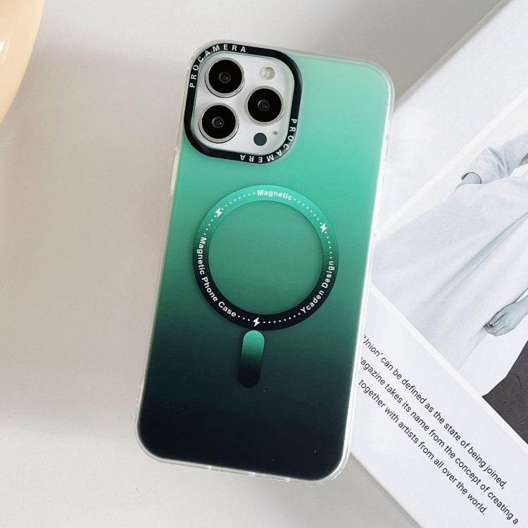 For iPhone 15 Pro Gradient IMD PC Hybrid TPU MagSafe Phone Case(Green) - HoMEdemic™ 