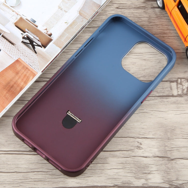 For iPhone 15 Pro Gradient MagSafe Holder Liquid TPU Hybrid PC Phone Case(Blue Wine Red) - HoMEdemic™ 