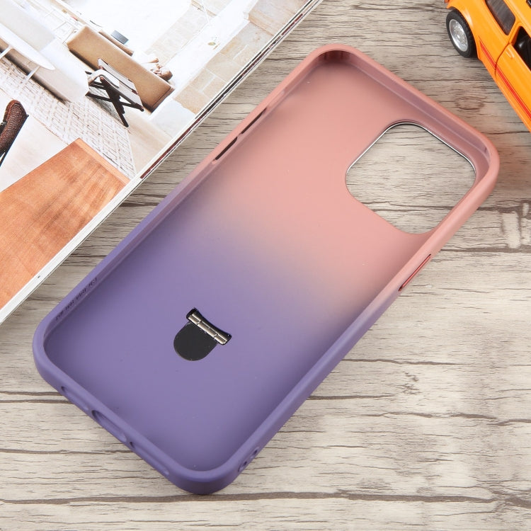 For iPhone 15 Pro Gradient MagSafe Holder Liquid TPU Hybrid PC Phone Case(Pink Purple) - HoMEdemic™ 