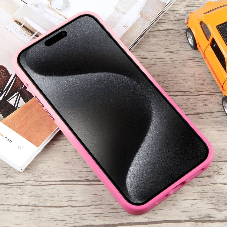 For iPhone 15 Pro Gradient MagSafe Holder Liquid TPU Hybrid PC Phone Case(Pink Red) - HoMEdemic™ 