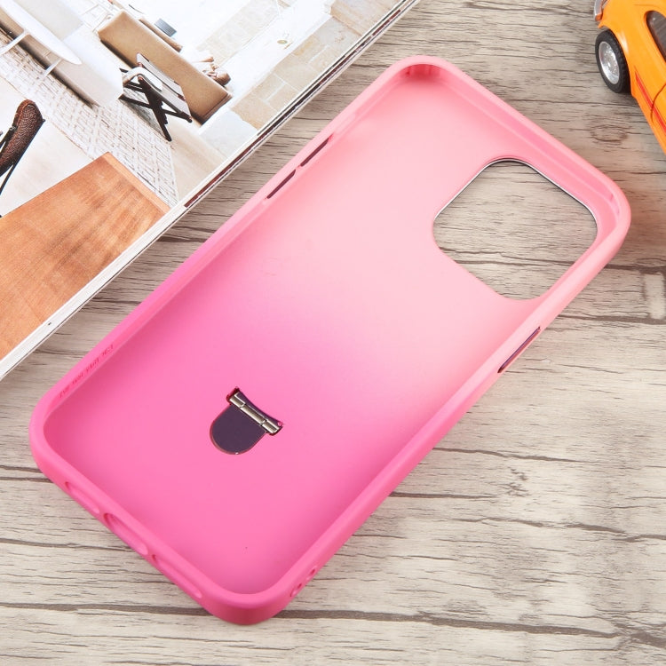 For iPhone 15 Pro Gradient MagSafe Holder Liquid TPU Hybrid PC Phone Case(Pink Red) - HoMEdemic™ 